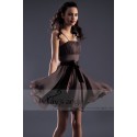 Brown Semi-Formal Party Dress With Spaghetti Straps - Ref C139 - 05