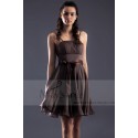 Brown Semi-Formal Party Dress With Spaghetti Straps - Ref C139 - 03