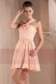 Peach Short Homecoming Dress With Crossed Strap - Ref C206 - 02