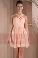 Peach Short Homecoming Dress With Crossed Strap - Ref C206 - 03
