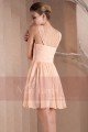 Peach Short Homecoming Dress With Crossed Strap - Ref C206 - 04