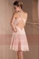 Short Pink One-Shoulder Cocktail Dress-Open Back - Ref C196 - 02