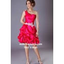 Robe de cocktail rose pluie de perles - Ref C212 - 02