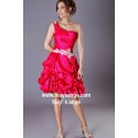 Short One-Shoulder Ball Gown With Pearls - Ref C212 - 02