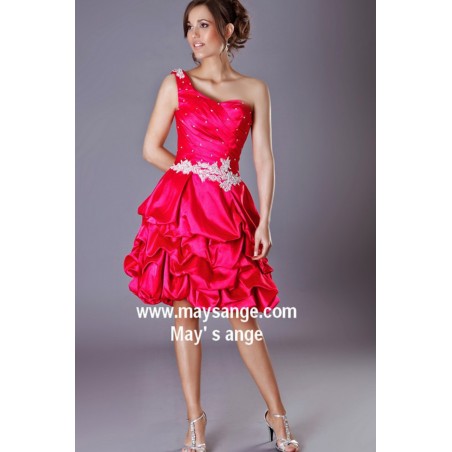 Robe de cocktail rose pluie de perles