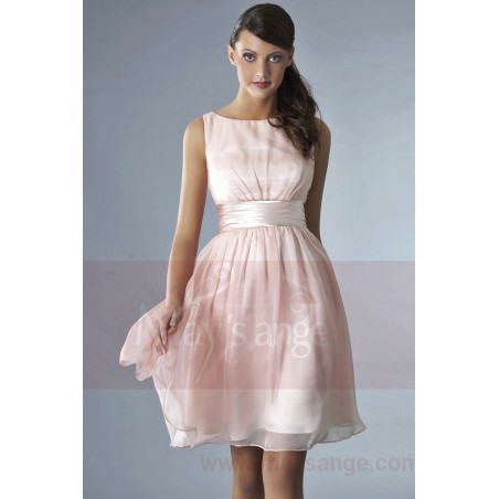 Short Pink Party Dress With Satin Belt