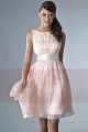 Short Pink Party Dress With Satin Belt - Ref C134 - 02