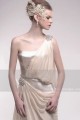 Evening dress Satiny Greek style with one strap and strass - Ref L215 - 02