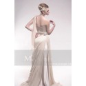 Evening dress Satiny Greek style with one strap and strass - Ref L215 - 03