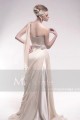 Evening dress Satiny Greek style with one strap and strass - Ref L215 - 03