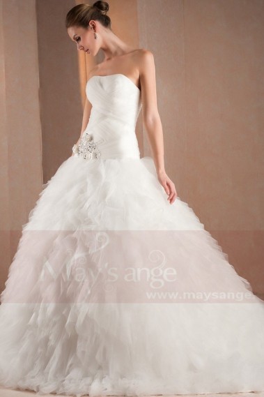 Long train wedding dress Snow M302 - M302 #1