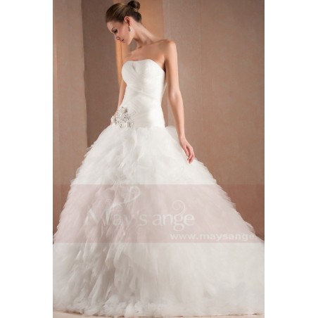 Long train wedding dress Snow M302
