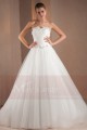 A-Line Sweetheart White Strapless Wedding Dress With Draped - Ref M303 - 02