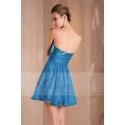 Short Sleeveless Blue Chiffon Prom Dress - Ref C251 - 03