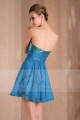 Short Sleeveless Blue Chiffon Prom Dress - Ref C251 - 03