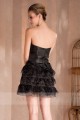 petite robe Black Swan noire avec plumes - Ref C253 - 03