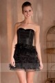 petite robe Black Swan noire avec plumes - Ref C253 - 05
