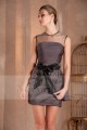 Short Cocktail Dress With Illusion Bodice - Ref C254 - 02