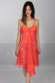 Pretty V-Neckline Orange Short Dress for Wedding-Guest - Ref C026 - 03