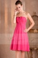 Short A-Line Strapless Pink Fuschia Party Dress - Ref C259 - 02