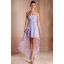 Robe cocktail Pastel asymétrique en dentelle et mousseline - Ref C260 - 04