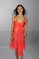 Pretty V-Neckline Orange Short Dress for Wedding-Guest - Ref C026 - 04