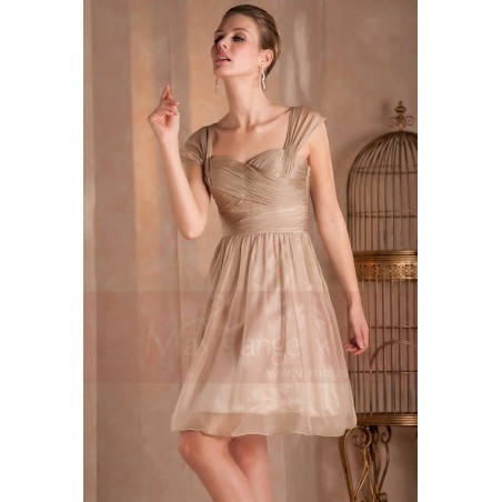 V-Neck Short Graduation Golden Dress