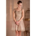 V-Neck Short Graduation Golden Dress - Ref C261 - 03