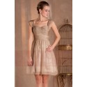 V-Neck Short Graduation Golden Dress - Ref C261 - 05