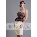 Robe d'été bustier beige chocolat robe de soirée courte - Ref C027 - 02