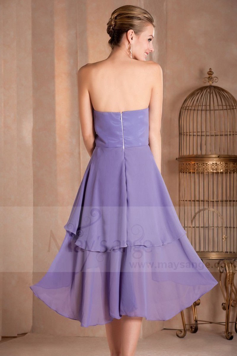 robes courte de cocktail bustier c??ur parme - Ref C264 - Robe de cocktail