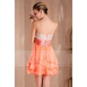 Robe de cocktail courte Mandarine orange douce en mousseline - Ref C275 - 03