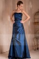 Robe de soirée bleu foncé bustier longue Miroir en taffetas - Ref L277 - 04