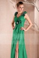 LONG COCKTAIL DRESS GREEN COLOR WITH STRAPS - Ref L280 - 04
