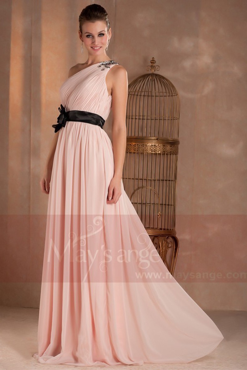 pale pink long dress