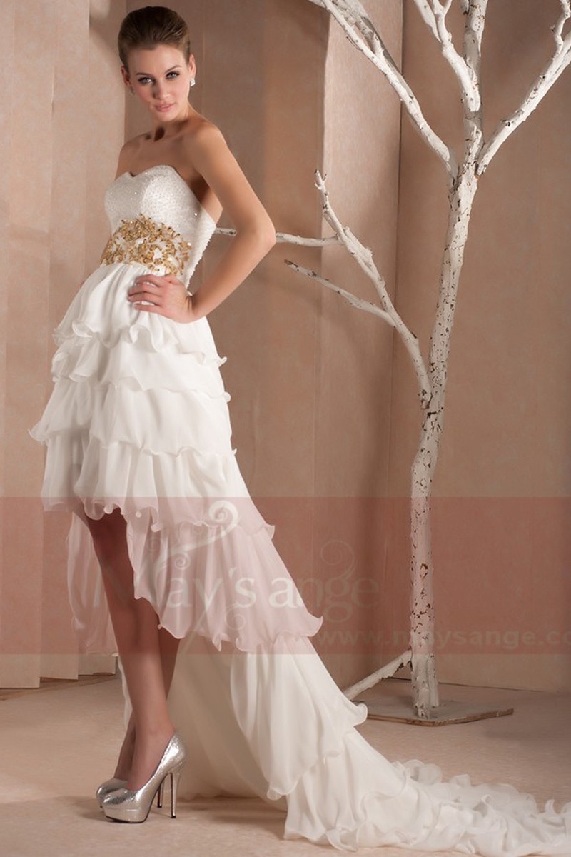 Strapless Flamenco Style Wedding Dress - Ref L292 - 01