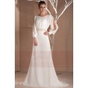 Neige d'hiver robe de soirée longue avec manches pour mariage - Ref L300 - 02