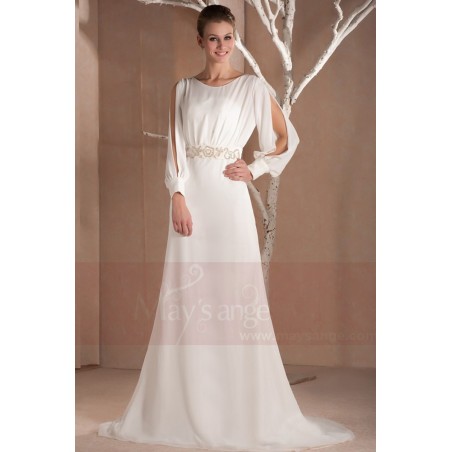 Snow winter long evening dress with sleeves