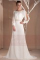 Neige d'hiver robe de soirée longue avec manches pour mariage - Ref L300 - 02