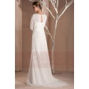 Neige d'hiver robe de soirée longue avec manches pour mariage - Ref L300 - 03