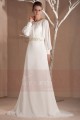 Neige d'hiver robe de soirée longue avec manches pour mariage - Ref L300 - 04