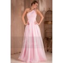 One Shoulder Plus Size Pink Evening Dress With Rhinestones - Ref L303 - 02
