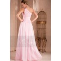 One Shoulder Plus Size Pink Evening Dress With Rhinestones - Ref L303 - 03