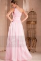 One Shoulder Plus Size Pink Evening Dress With Rhinestones - Ref L303 - 03