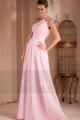 One Shoulder Plus Size Pink Evening Dress With Rhinestones - Ref L303 - 05