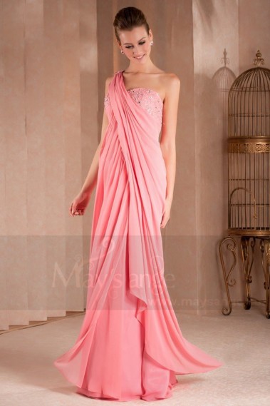 long evening dress draped and fluid Greco Roman - L306 #1