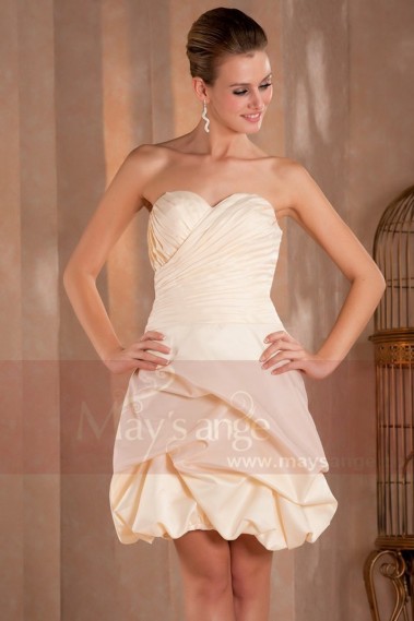 Strapless Champagne Short Prom Dress - C267 #1