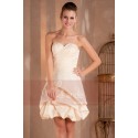 Robe de cocktail Champagne bustier effet boule - Ref C267 - 04