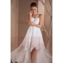 Asymmetrical White Cocktail Party Dress With One Strap - Ref C269 - 02