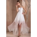 Asymmetrical White Cocktail Party Dress With One Strap - Ref C269 - 03